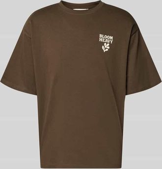 Casual Friday Casual Friday Relaxed Fit T-Shirt mit Statement-Print Modell RUDE in Dunkelbraun, Gr&ouml;&szlig;e XXXL