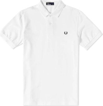 Fred Perry Slim Fit Plain Polo - Heren - Polos - Wit - S - Katoen - Tops