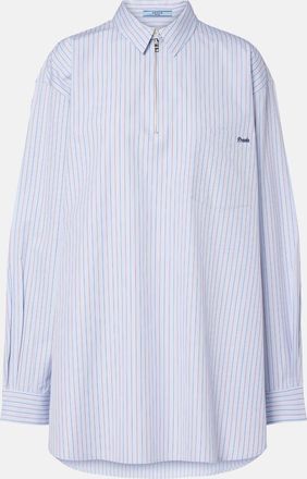 Prada Camisa oversized de algod&oacute;n a rayas