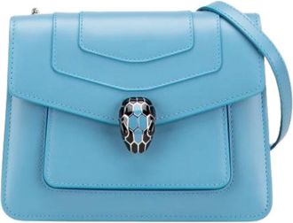 Bulgari Pre-owned Shoulder Bags, female, Blue, Size: ONE SIZE Pre-owned Vintage Leather Crossbody Bag