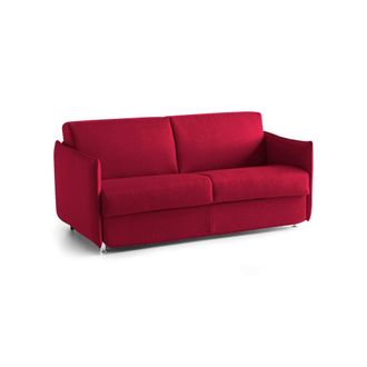 Dmora Sof&aacute; Fijo 2 Plazas Monleale, Desenfundable, Hidr&oacute;fugo, Hecho En Italia, Lavable, 160x95x90h Cm Rojo