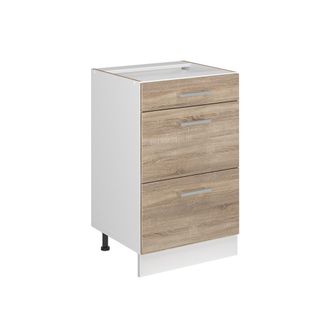 Vicco Mueble Bajo De Cocina R-line, Sonoma/blanco, 50 Cm Sin Encimera, Vicco