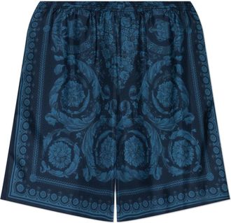 Versace Barocco Silk Short - Heren - Korte Broeken - Blauw - L - Korte Broeken