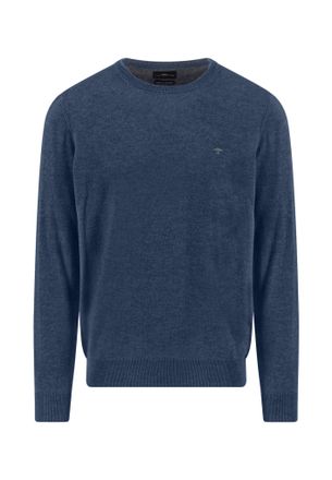 Fynch-Hatton Rundhalspullover FYNCH-HATTON, Herren, Gr. 4XL, night, Strick, Obermaterial: 90% Wolle, 10% Kaschmir, unifarben, regular fit taillenbedeckt, Rundhals,