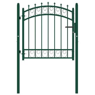 Berkfield Home Fence Gate with Spikes Steel 100x100 cm Green