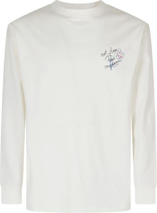 Dr&ocirc;le de Monsieur Esquisse Slogan Maglia a Maniche Lunghe - - Tops - Uomo - Bianco - S