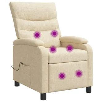 vidaXL Vidaxl Poltrona Massaggiante Crema Tessuto