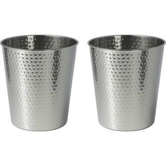 Happimess Axel Modern Minimalist Hammered Steel 2 Gal Waste Bin in Polished Steel at Nordstrom