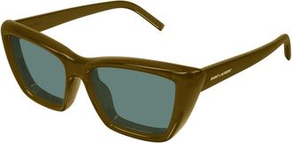 Saint Laurent Mica Plump Zonnebril - unisex - Accessoires - Groen - Maat: 55 MM Nylon