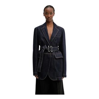 Sportmax Dames, Jassen, Blauw, Maat: 2XL Denim