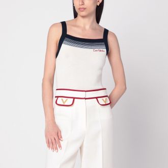 Valentino Top con ricamo Chez Valentino in lana