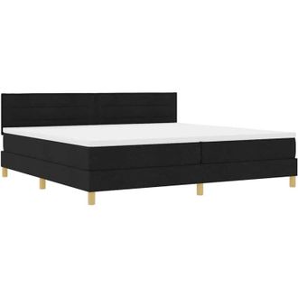 vidaXL Vidaxl - Cama Box Spring Con Colch&oacute;n Con Colch&oacute;n Negro 200 X 200 Cm Tela
