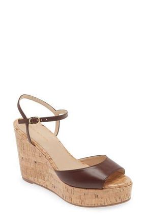 Stuart Weitzman Palmina Platform Wedge Sandal in Mahogany at Nordstrom Rack, Size 7.5
