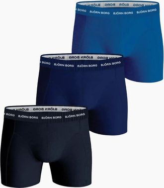 Bj&ouml;rn Borg Mens 3-Pack Classic Logo Boxer Briefs, Blue Combination - Black/Navy - Size: 39/38/32