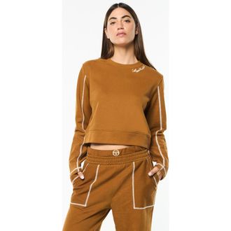 Sergio Tacchini Greta Crewneck in Bronze Brown at Nordstrom, Size X-Large