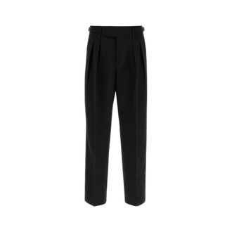 Dolce & Gabbana Straight Trousers, male, Black, Size: XL Pleated Tailored Trousers