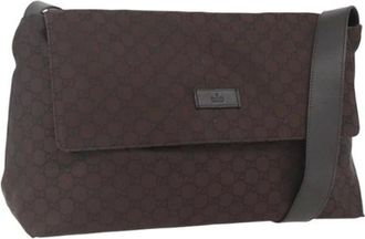 Gucci Pre-owned Cross Body Bags, female, Brown, Size: ONE SIZE Pre-owned Canvas Cross Body Bag