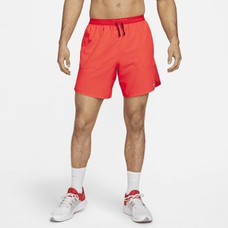Nike Mens Stride Dri-FIT 7 Brief-Lined Running Shorts in Red | DM4761-635