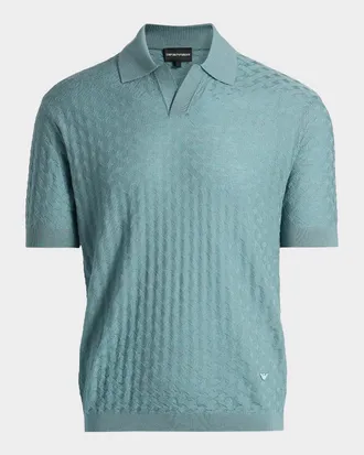 Emporio Armani Men & apos;s Tonal Basketweave Wool Sweater
