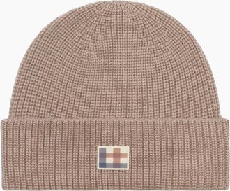 Aquascutum Mens Aquascutum Active Label Beige Beanie Hat - Brown - Size: ONE size