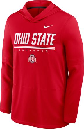 Nike Ohio State Sideline Nike Mens Dri-FIT College Long-Sleeve Hooded Top in Red | 03B9064YOH-594