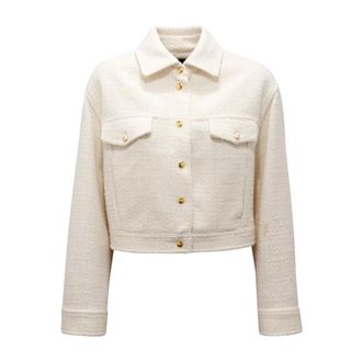 Pinko Tweed Jackets, female, White, Size: S Gelato Tweed Jacket