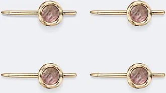 Octavia Elizabeth Set de 4 tachuelas de esmoquin Nesting Gem Stone de oro de 18 ct con n&aacute;car