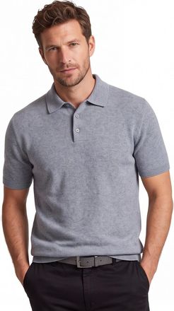 Gentiluomo normale fit Gentiluomo polo grijs structuur