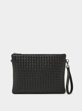 Le 31 Mens Braided genuine leather clutch