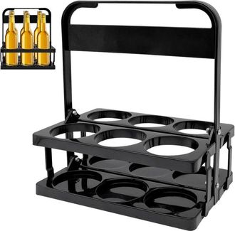 OEM Botellero Plegable Para 6 Botellas Con Asa, Ligero Y Pr&aacute;ctico Para Transporte, Bar, Fiestas, Picnics Y Cocina