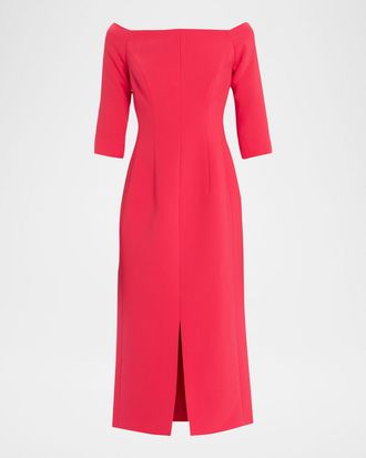 Carolina Herrera Off-Shoulder Midi Dress