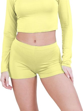 Janisramone Chic Mini Shorts for Women UK, Stretchable Hot Pants for Club, Dance, Gym & Cycling Running Shorts Womens Perfect for Summer Fashion Fitted Athletic S