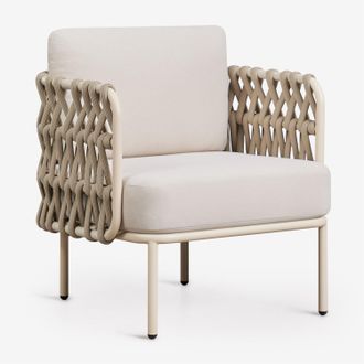 Sklum Sill&oacute;n De Jard&iacute;n En Aluminio Y Cuerda Trenzada Tevary Sklum