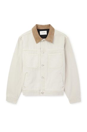 Frame Denim Suede-Trimmed Cotton-Canvas Jacket