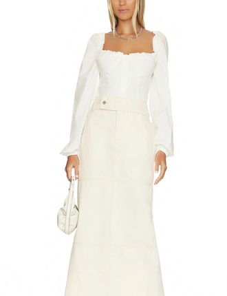 WeWoreWhat Ruched Cup Top In Optic White