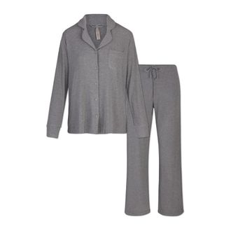 SKIMS Soft Lounge Slaapset - Dames - Pyjama - Grijs - S - Nachtkleding