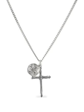 Emanuele Bicocchi Scudo cross logo necklace - unisex - Sterling Silver - One Size