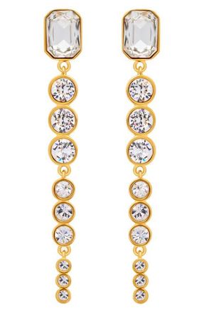 Oscar De La Renta Cascading Rhinestone Drop Earrings in Crystal at Nordstrom