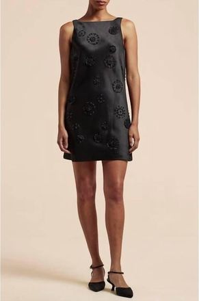 Rebecca Taylor Womens Beaded Shift Dress In Black