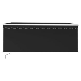 Berkfield Home Manual Retractable Awning with Blind&LED 3x2.5m Anthracite in Black