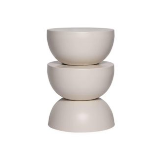 Sweeek Mesa auxiliar o mesita de metal, crema