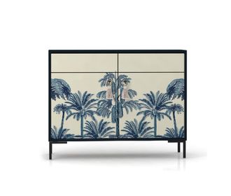 Really Nice Things Aparador MDF 2 puertas y 2 cajones estampado tropical