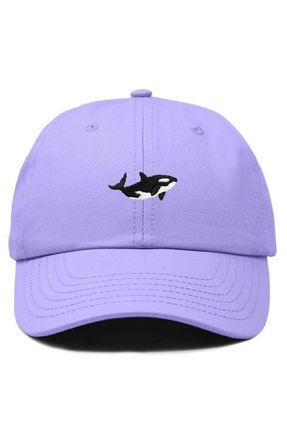 Dalix Killer Whale Embroidered Dad Hat in Lavender at Nordstrom