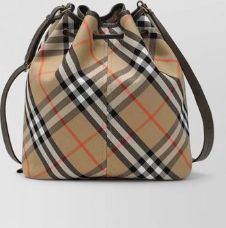 Burberry checkered bucket bag adjustable strap eyelets