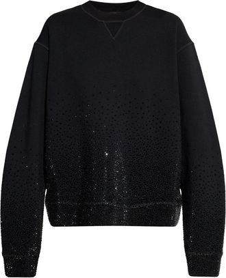 Dsquared2 rhinestone-embellished sweatshirt - women - Cotton - S - Black