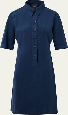 Akris Techno Ultrasuede Mini Polo Shirtdress