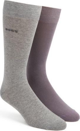 BOSS Assorted 2-Pack Cotton Blend Dress Socks in Open Purple at Nordstrom