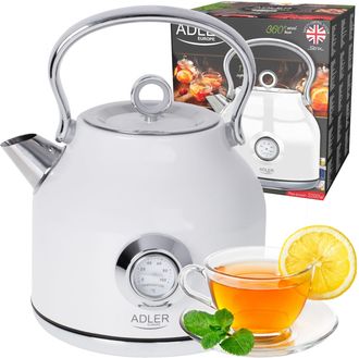 Adler Europe Ad 1346b Bouilloire Avec Thermom&egrave;tre 1,7 Strix - Puissance 1850-2200w - Coloris Blanc