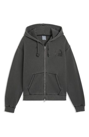 Puma Now Court Graphic Zip Hoodie in Flat Dark Gray at Nordstrom, Size Xx-Large