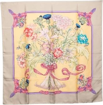 Herm&egrave;s Pre-owned Scarves, female, Multicolor, Size: ONE SIZE Pre-owned Regina90 Silk Scarf